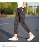 Casual Plaid Ankle-Length Pants