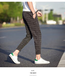 Casual Plaid Ankle-Length Pants