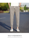 Casual Plaid Ankle-Length Pants