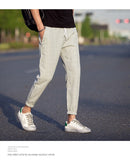 Casual Plaid Ankle-Length Pants