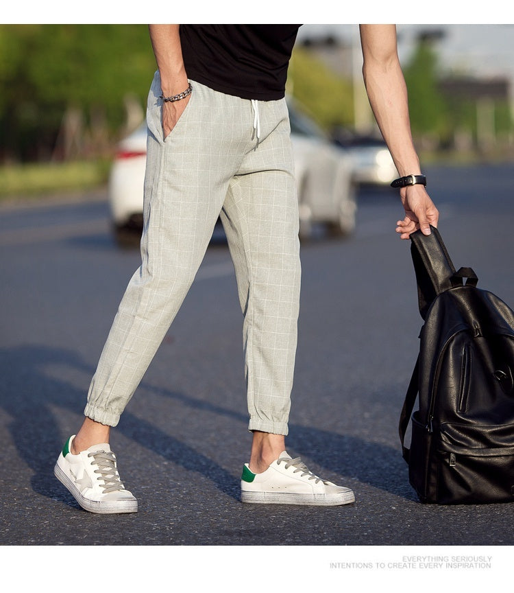 Casual Plaid Ankle-Length Pants