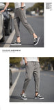 Ankle-Length Linen Plaid Pants
