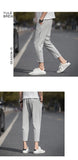Ankle-Length Linen Plaid Pants