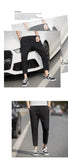 Ankle-Length Linen Plaid Pants